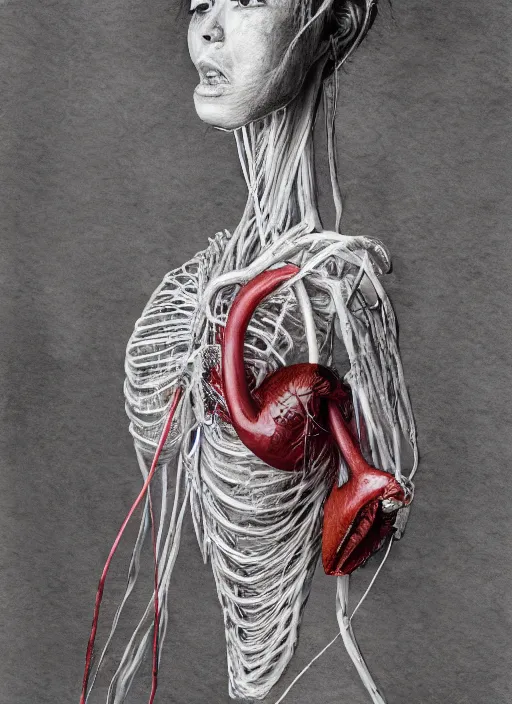 Image similar to portrait, A wooden puppet, strings attached to a floating anatomical heart, watercolor, dramatic lighting, cinematic, establishing shot, extremely high detail, foto realistic, cinematic lighting, pen and ink, intricate line drawings, by Yoshitaka Amano, Ruan Jia, Kentaro Miura, Artgerm, post processed, concept art, artstation, matte painting, style by eddie mendoza, raphael lacoste, alex ross