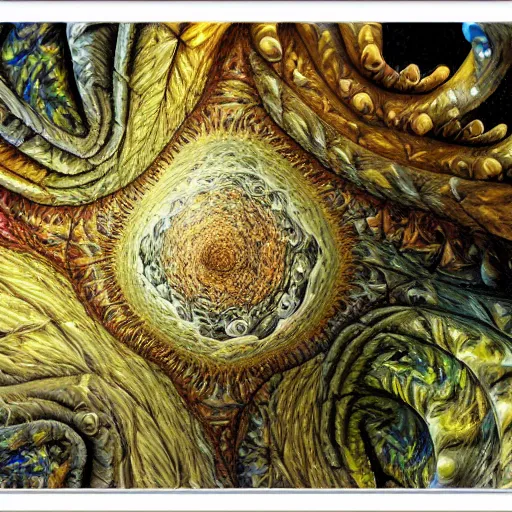 Image similar to beautiful watercolor painting of a 3 d mandelbulb, stunning, 4 k