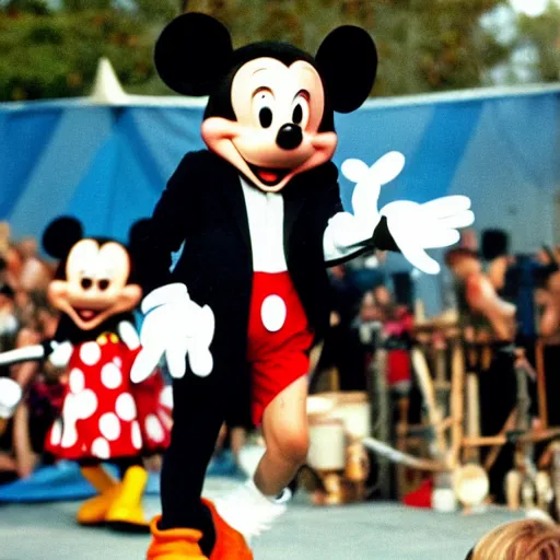 Image similar to mickey mouse performing at woodstock