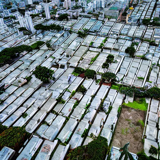 Image similar to ariel photo of a city made of mausoleums hong kong cemetery