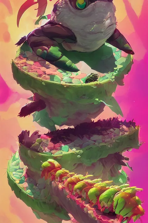 Prompt: 3 d render creature animal sushi cristal very big eye roots cactus elemental flush of force nature micro world fluo fishscale, comics gta 5 cover, official fanart behance hd artstation by jesper ejsing, by rhads, makoto shinkai and lois van baarle, ilya kuvshinov, ossdraws