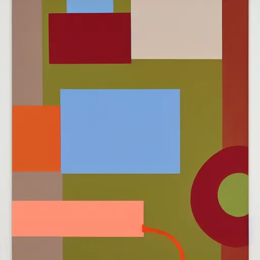 Image similar to A painting of an iphone, abstract painting in the style of Sophie Taeuber-Arp and Gary Hume and Tatsuro Kiuchi, flat colour-block style, geometric abstraction, earthy light pastel colours