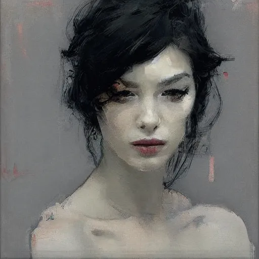 Image similar to portrait of a beautiful woman by william wray, ruan jia, instagram, rothko, liepke, apollonia saintclair, jeffrey catherine jones