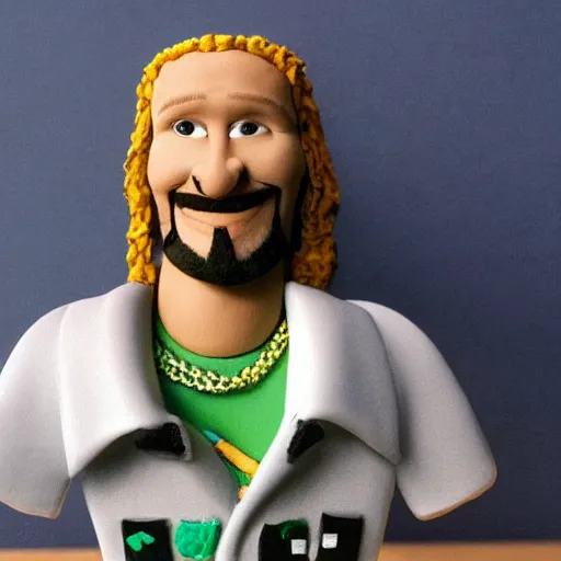 Image similar to jody highroller, made of clay, as a claymation character