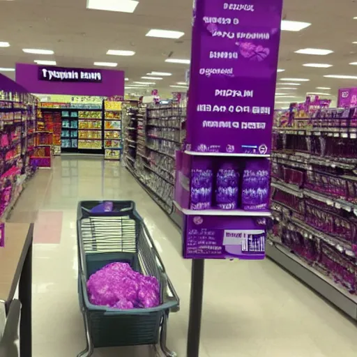 Image similar to target store flooded with purple slurm