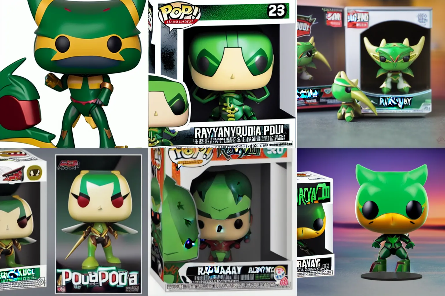 Prompt: Rayquaza Funko Pop, product image from the official website