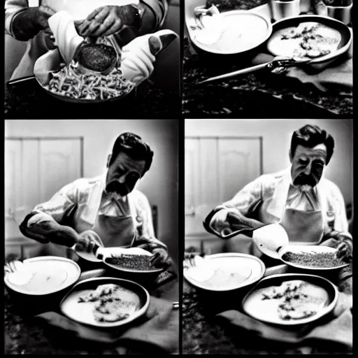 Prompt: Beautiful Food photography of Stalin making Gulash