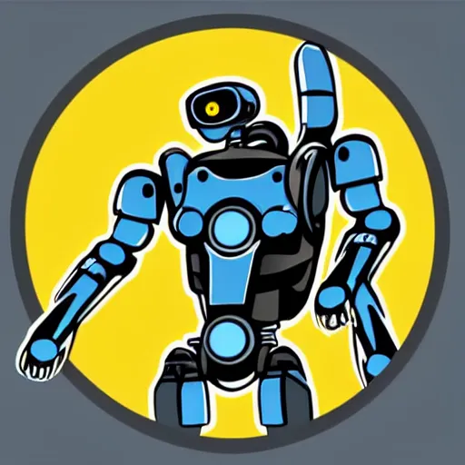 Image similar to boston dynamics robot cyborg as an svg sticker, 2 d, flat, vector art