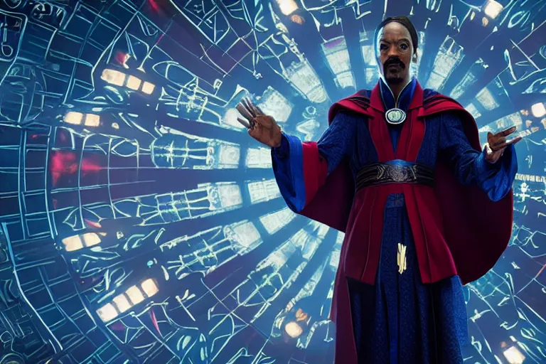 Image similar to film still of snoop dogg as doctor strange in doctor strange in the multiverse of madness, 4 k