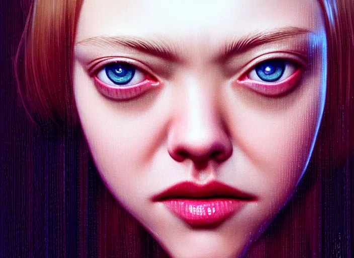 Prompt: a film still portrait of amanda seyfried as fried chicken, finely detailed features, closeup of face, cinematic lighting, perfect art, night cyberpunk city, intricate, anime, gapmoe grimdark, artstation, trending on pixiv fanbox, painted by greg rutkowski makoto shinkai takashi takeuchi studio ghibli, akihiko yoshida, 4 k