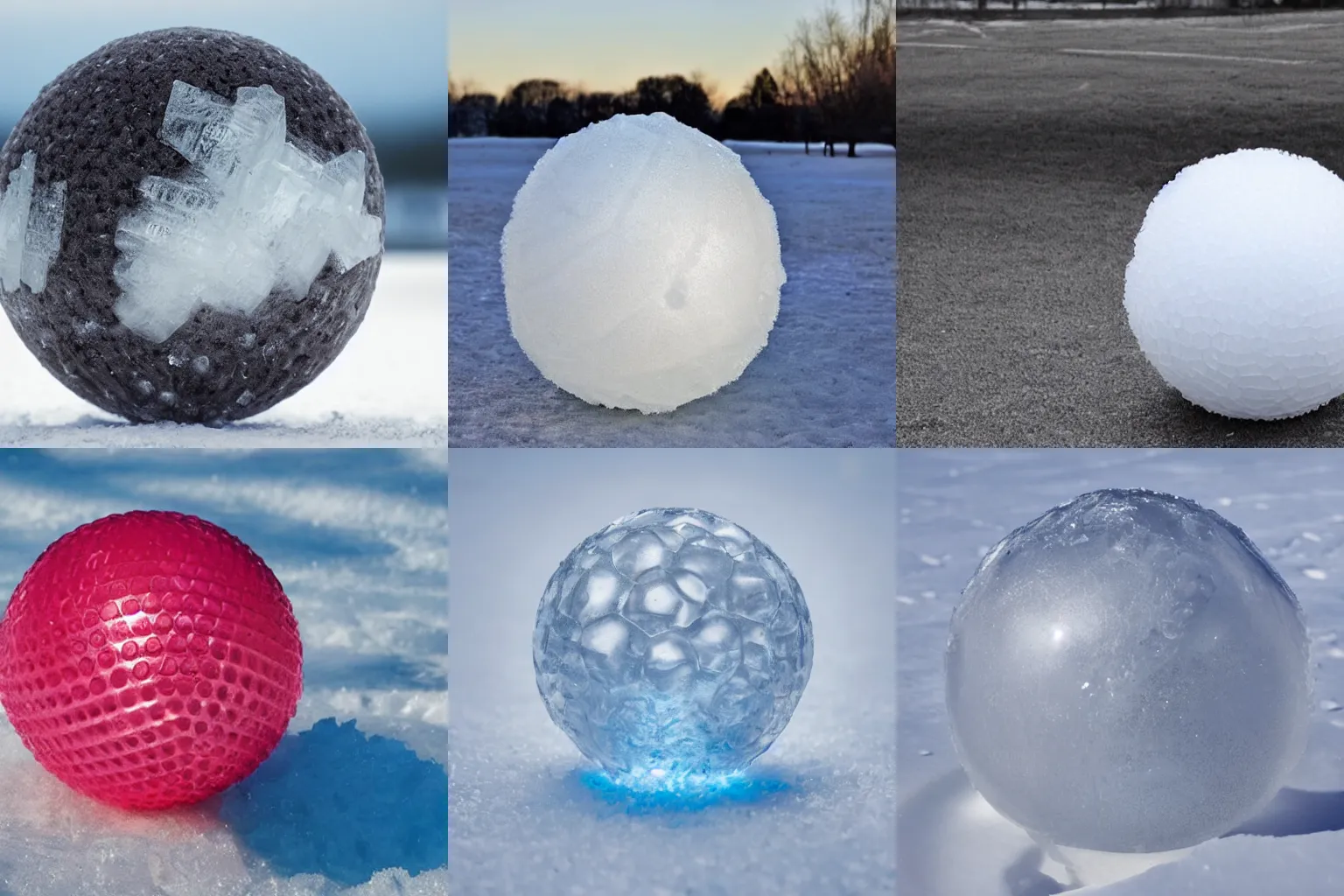 Prompt: ball made of ice,