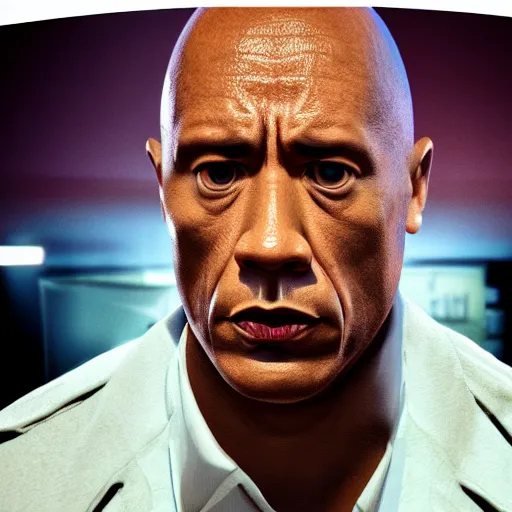 Prompt: The Rock as Gustavo Fring, cinematic lighting, HD, Photorealistic