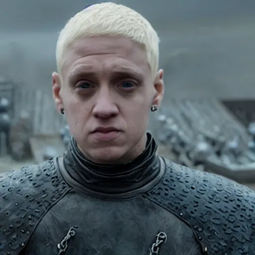 Image similar to still of slim shady in game of thrones