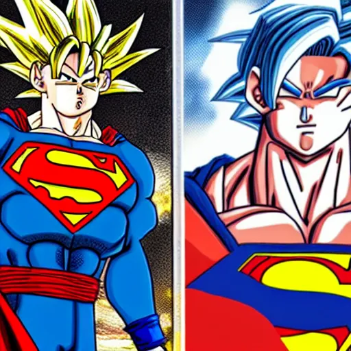 Image similar to goku vs superman