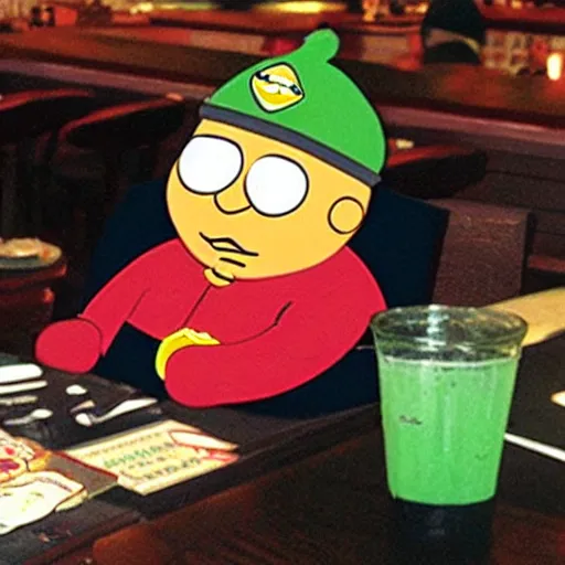 Image similar to eric cartman working at applebee's