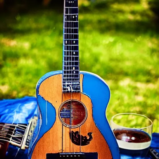 Image similar to blues. barbecue. beer. blue guitar