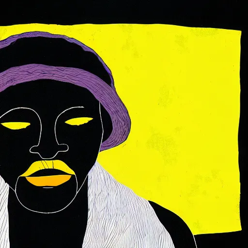 Prompt: portrait of alpha blondy by michael deforge, very detailed, 4 k