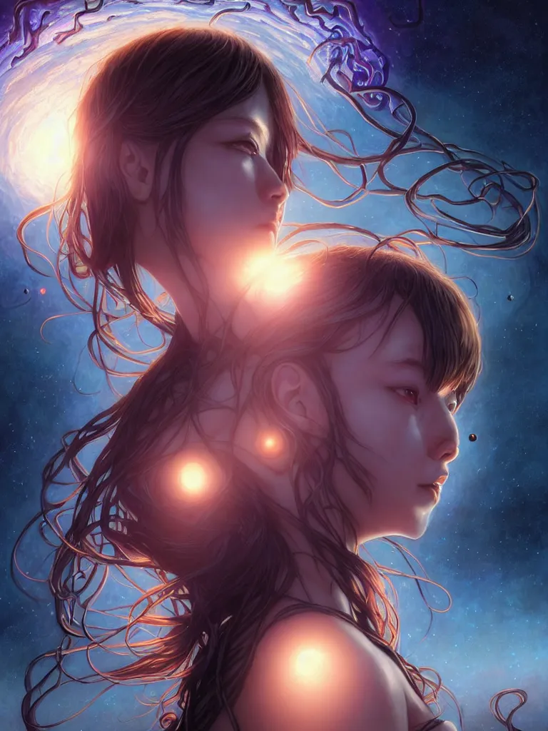 Image similar to azathoth girl dreaming the earth, full body, occlusion shadow, specular reflection, rim light, unreal engine, artgerm, artstation, art by hiroaki samura and ilya kuvshinov and ossdraws, intricate, highly detailed 8 k, cosmic horror illustration, extremely beautiful and aesthetic shape of face and body, movie poster