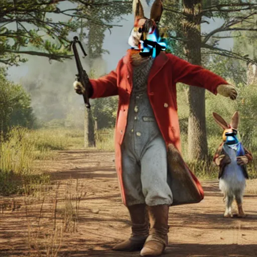 Image similar to peter rabbit in red dead redemption 2