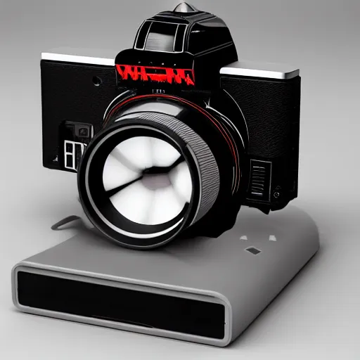 Prompt: a darth vader mirrorless camera, 3 d render