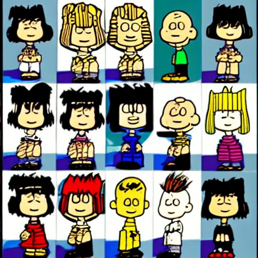 Image similar to Yugi Moto in the style of Peanuts