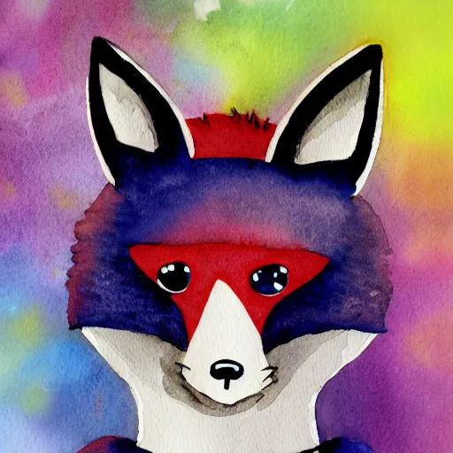 Image similar to watercolor, children book illustration, fox, white background
