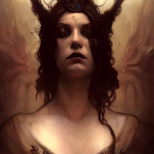 Image similar to dark goth queen, dark fantasy, backlit, hyperrealistic portrait, art of elysium by jeremy mann and alphonse mucha, fantasy art, photo realistic, dynamic lighting, artstation, full figure poster, volumetric lighting, very detailed face, 4 k, award winning