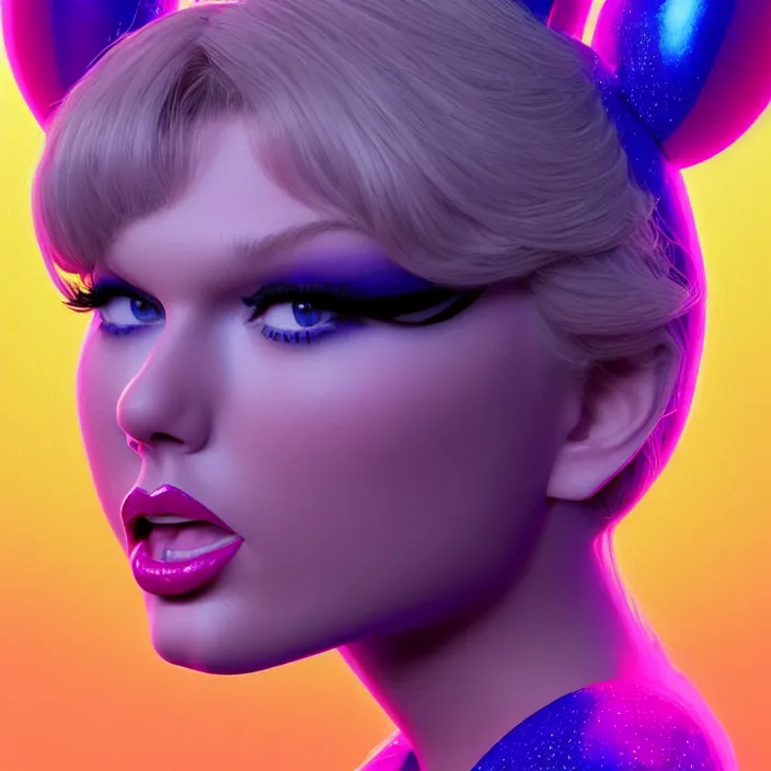 Image similar to portrait of Taylor Swift as Lola Bunny in Space Jam 1996. intricate abstract. intricate artwork. by Tooth Wu, wlop, beeple, dan mumford. octane render, trending on artstation, greg rutkowski very coherent symmetrical artwork. cinematic, hyper realism, high detail, octane render, 8k, iridescent accents