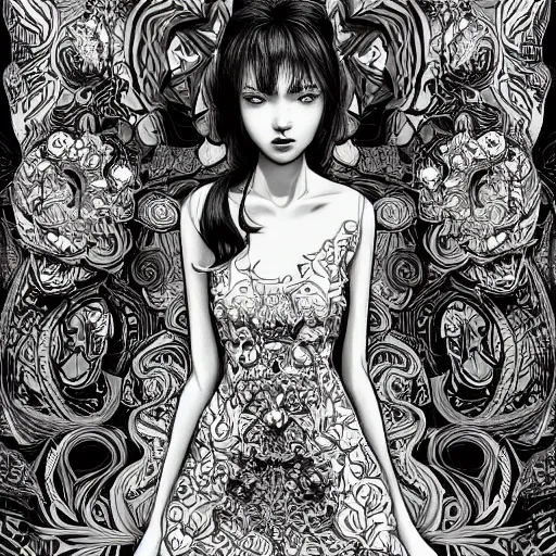 Image similar to the most ridiculously beautiful and elegant and cute woman ever imaginable, an ultrafine detailed illustration by james jean, final fantasy, intricate linework, bright colors, behance contest winner, vanitas, angular, altermodern, unreal engine 5 highly rendered, global illumination, radiant light, detailed and intricate environment