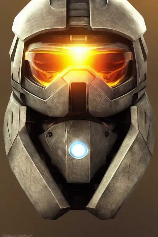 Image similar to robot ninja mask helmet halo master chief radiating a glowing aura global illumination ray tracing hdr fanart arstation by ian pesty and katarzyna da „ bek - chmiel