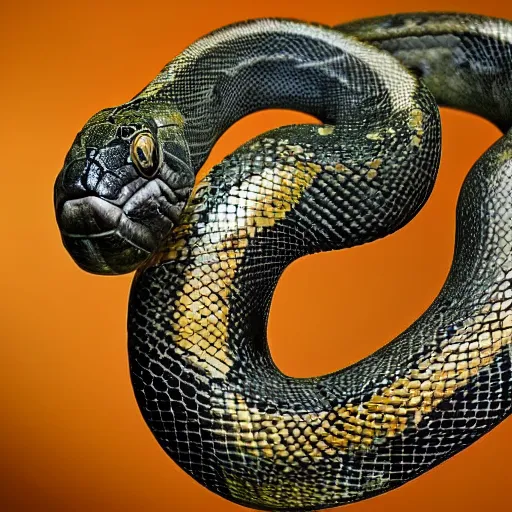 Image similar to snake human hybrid, bold natural colors, national geographic photography, masterpiece, full shot