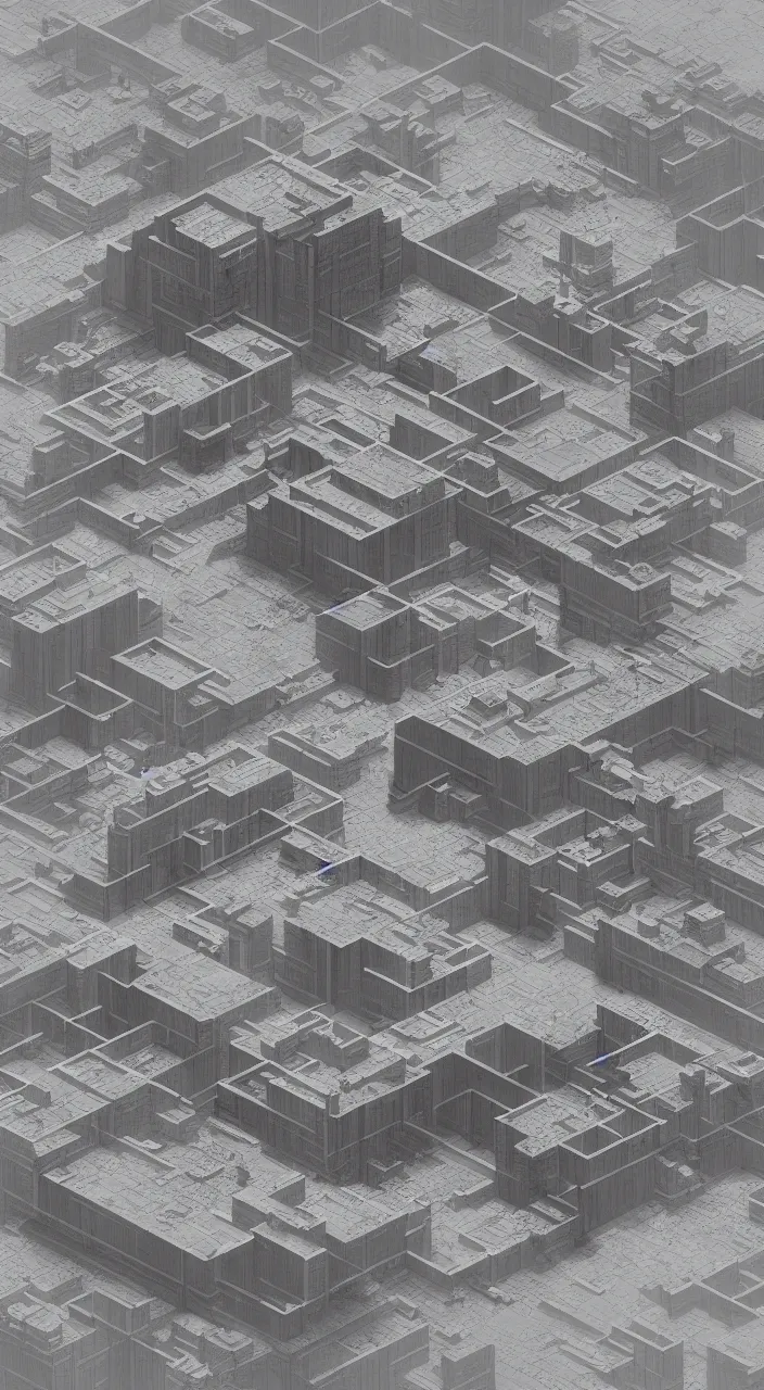 Prompt: isometric drawing of tall big height brutalist imperial military base and city, drawing architecture, isometric view, ultra very long shot, imperial architecture in rogue one, pritzker architecture prize, brutalism architecture, jan urschel, greig fraser