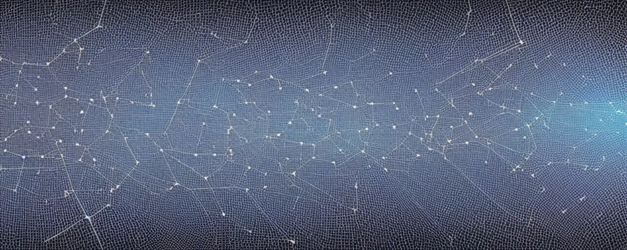 Prompt: clusters and constellations of data in the outline of the New York City skyline and the texture and pattern of an audio waveform, in the style of surreal digital art. data visualization. 4k. unreal engine. data exhaust.