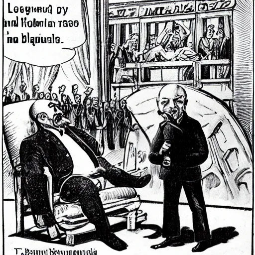 Prompt: the proletariat watches as lenin eats a banana