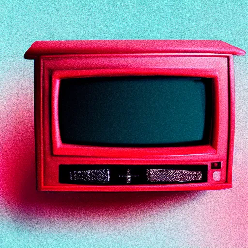 Image similar to old tv showing red background with a white arrow