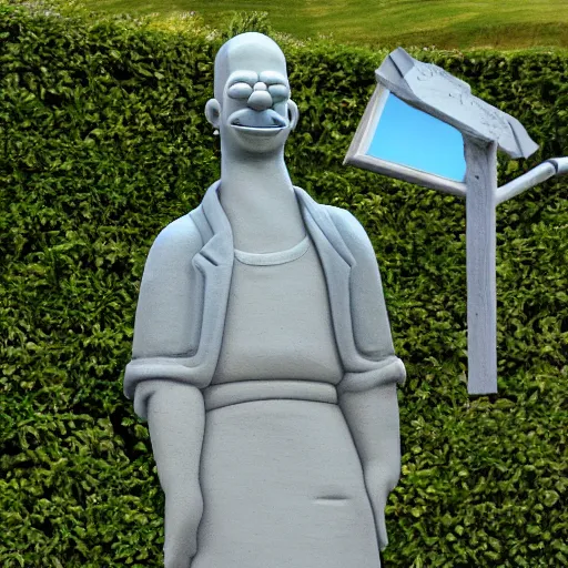 Prompt: a statue of homer simpson