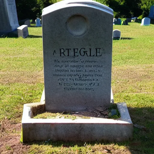 Image similar to a grave that has the text rip anglettere on it.