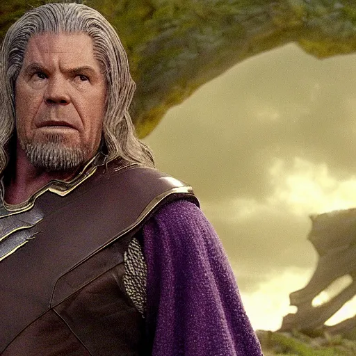 Image similar to movie still of Thanos as a hobbit in Lord of the Rings