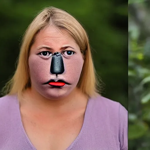 Image similar to woman with swapped eyes and mouth