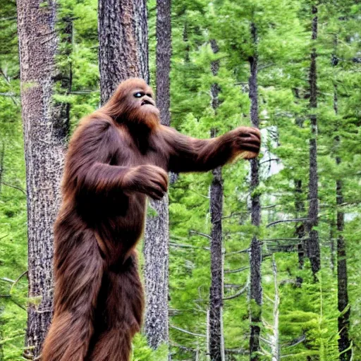 Image similar to Sasquatch tossing a tree