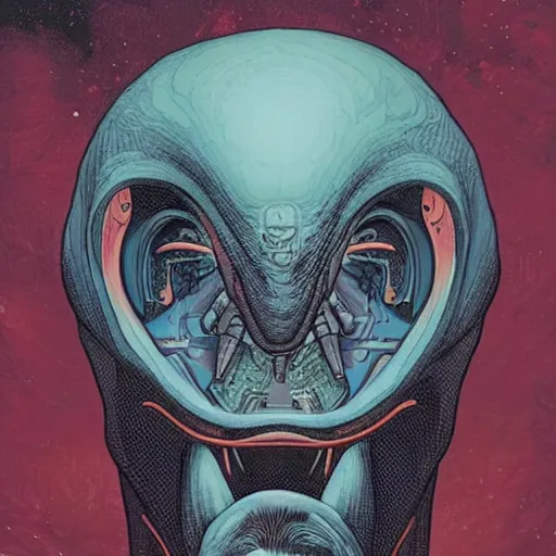 Prompt: Alien portrait by James Jean and Zack Snyder