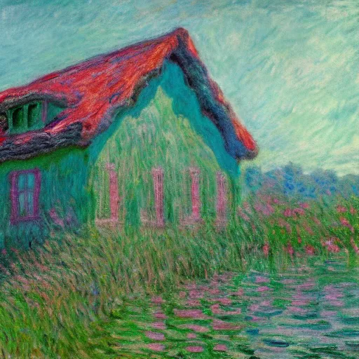 Prompt: a monster house by monet