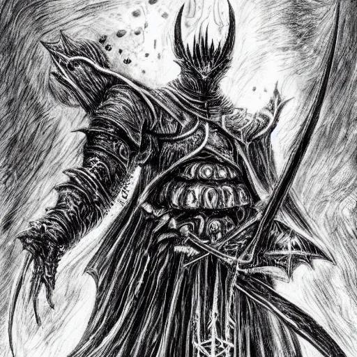 Image similar to donald trump as dark souls final boss, by hr giger, kentaro miura, bloodborne, dark souls, breathtaking, sense of awe