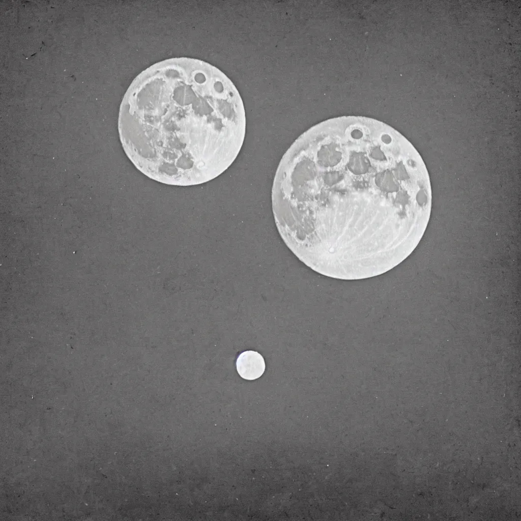 Image similar to daguerrotype of the full moon taken in 1836, grainy, ultra realistic, 8k resolution