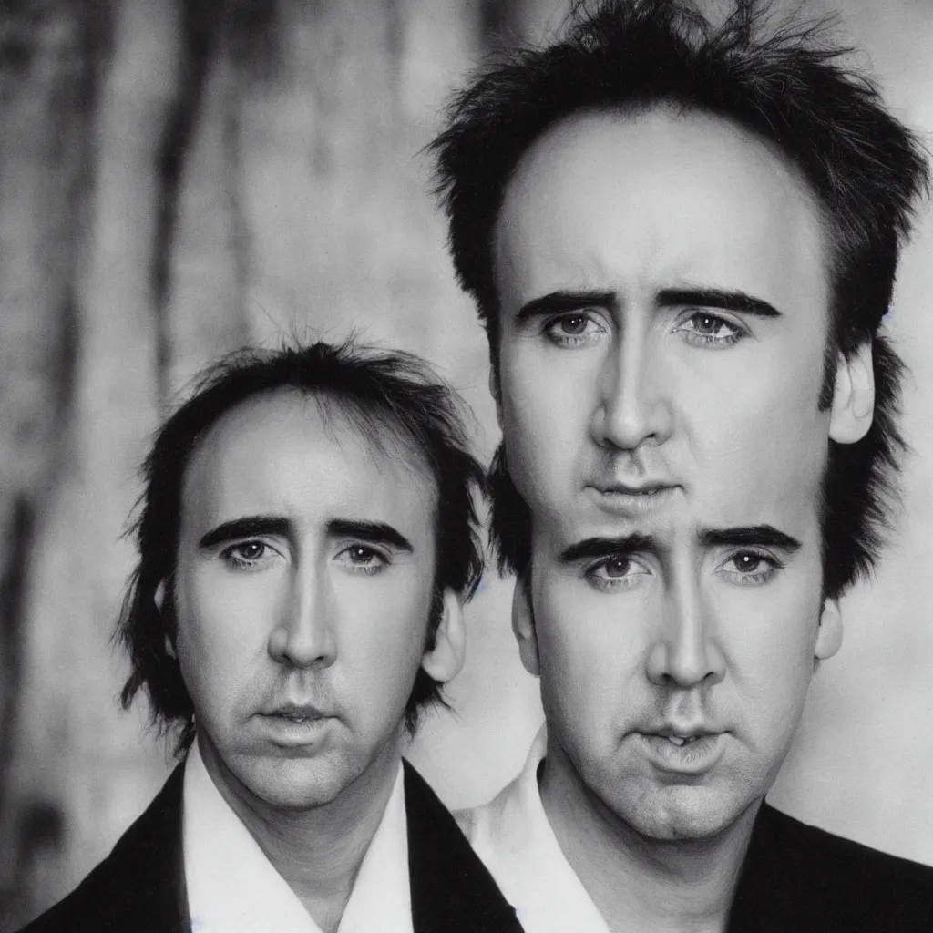 Prompt: nicolas cage headshot 1 9 8 3 photograph