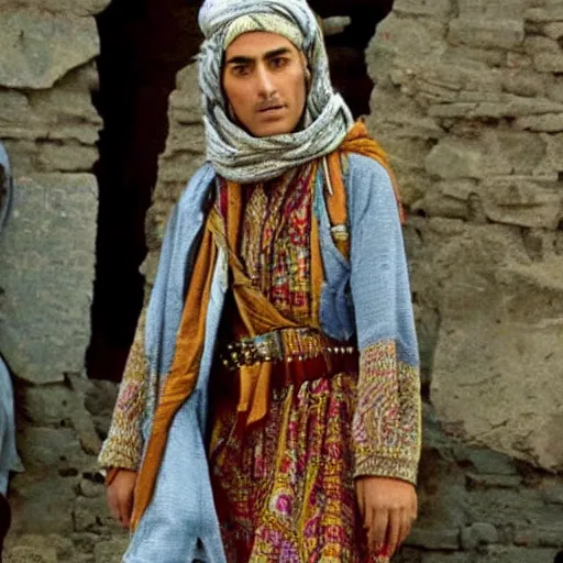 Image similar to Kurdish shephard wearing Kurdish clothes in a movie directed by Christopher Nolan, movie still frame, promotional image, imax 70 mm footage