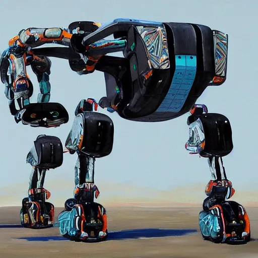 Prompt: a detailed painting of boston dynamics atlas robot, Laputa style