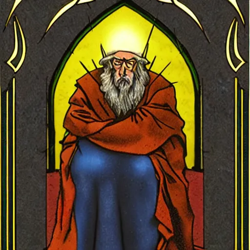 Prompt: The Hermit (IX), Major Arcana card.