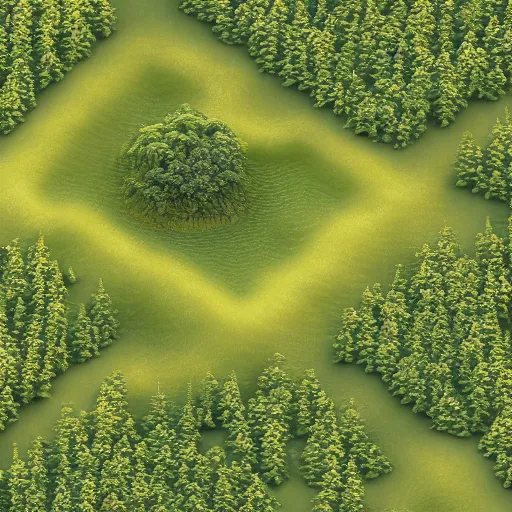 Prompt: isometric miniature photography closeup, h0, 1:87, reaction diffusion, Meadow, hills, highly detailed, satellite image, game map, anno 1404, civilization, unreal engine, megascans texture
