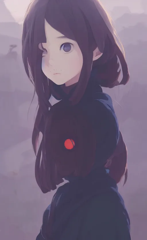 Prompt: a girl wearing black pullover with tribals, symmetrical facial features, school landscape, illustration, concept art, anime key visual, trending pixiv fanbox, by wlop and greg rutkowski and makoto shinkai and studio ghibli and kyoto animation, blue archive, yellow aureole, airsoft gun